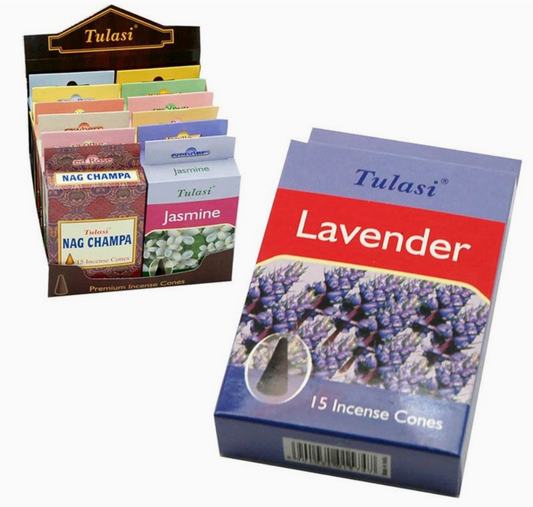 Cônes d'Encens Lavande - Parfum Relaxant et Floral - Boîte de 15 Cônes