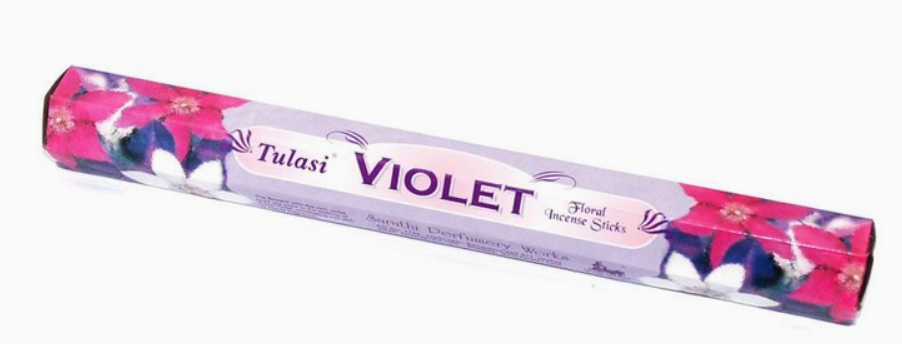 Bâtonnets d'Encens Parfum Violette - Tulasi - Arôme Floral et Délicat - Boîte de 20