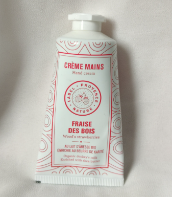 Crème mains fraise des bois, au lait d'ânesse BIO.