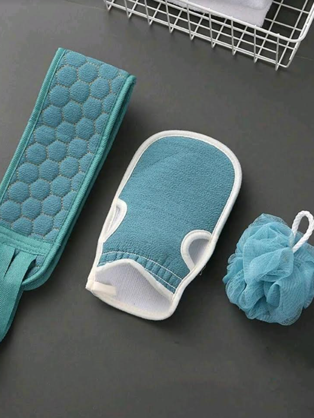 Set de 3 pièces de douche exfoliant